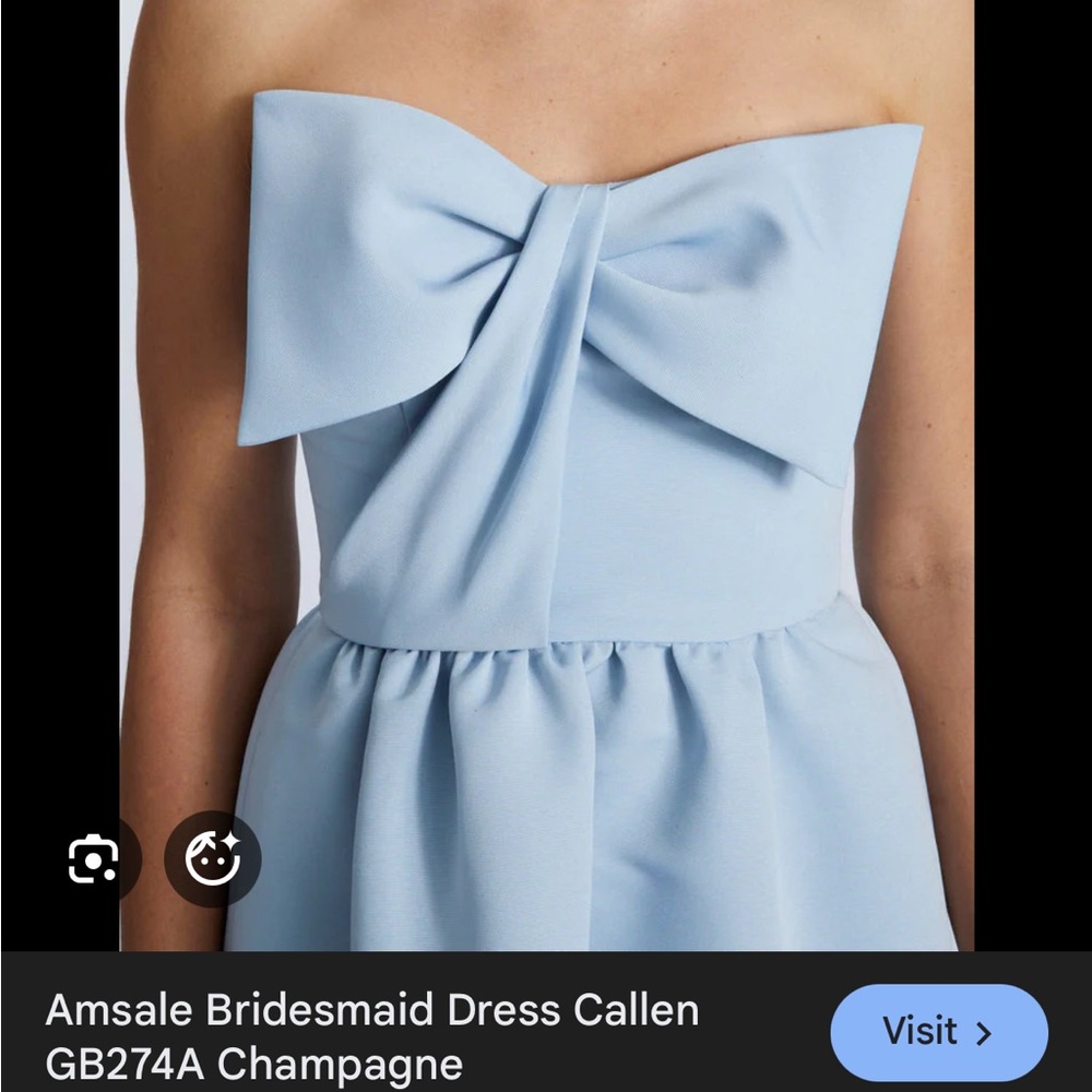 Amsale Strapless Dress in Soft Blue